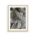 Plakat w ramie 30x40 - Cisza Zimowej Natury - zima, iglaste gałązki - rama drewno