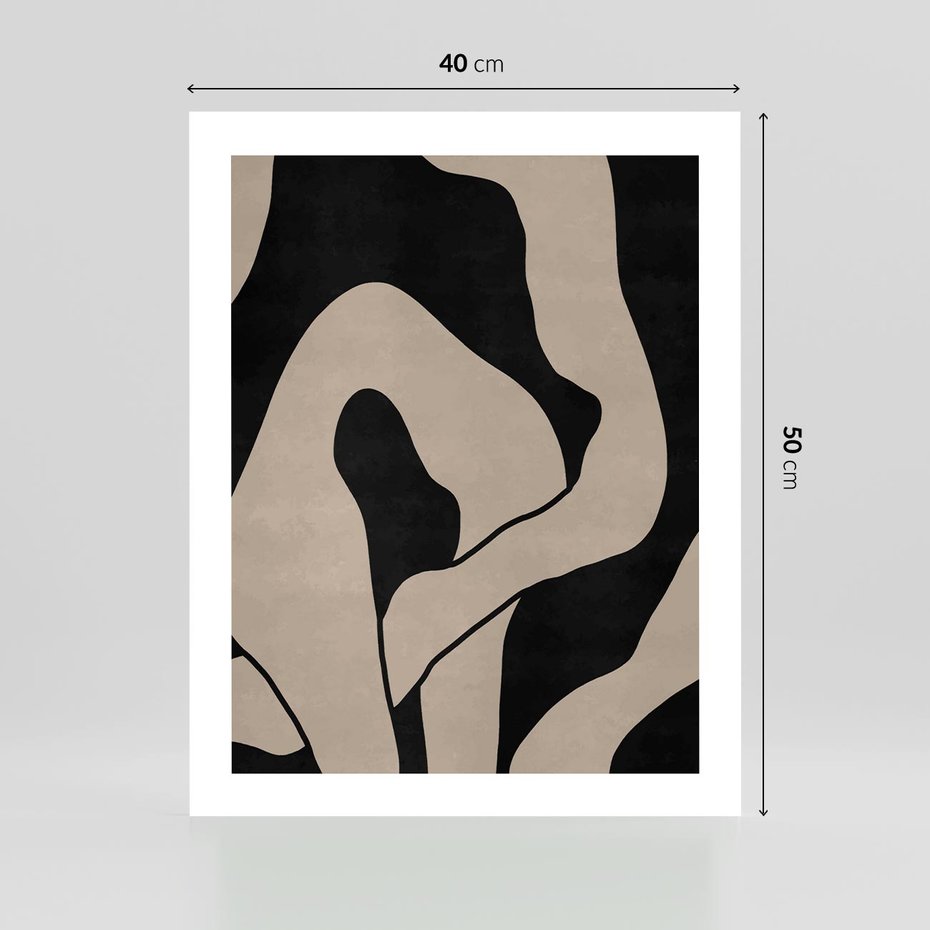 Plakat bez ramy 40x50 - Nocne Pochłonięcia - abstrakcyjne linie, mroczny plakat