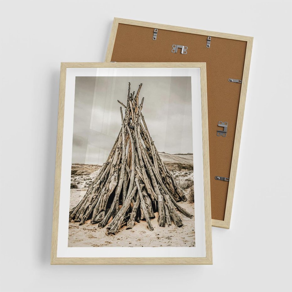 Plakat w ramie 50x70 - Ciepło Przeszłości - retro fotograia, odcienie sepii - rama drewno