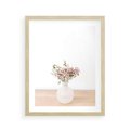 Plakat w ramie 40x50 - Kwiaty w Minimalistycznym Wazonie - kwiaty, wazon - rama drewno
