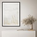 Plakat w ramie 30x40 - Jasna Delikatność: Fotografia Suchych Traw - suche trawy, jasna fotografia - rama czarna