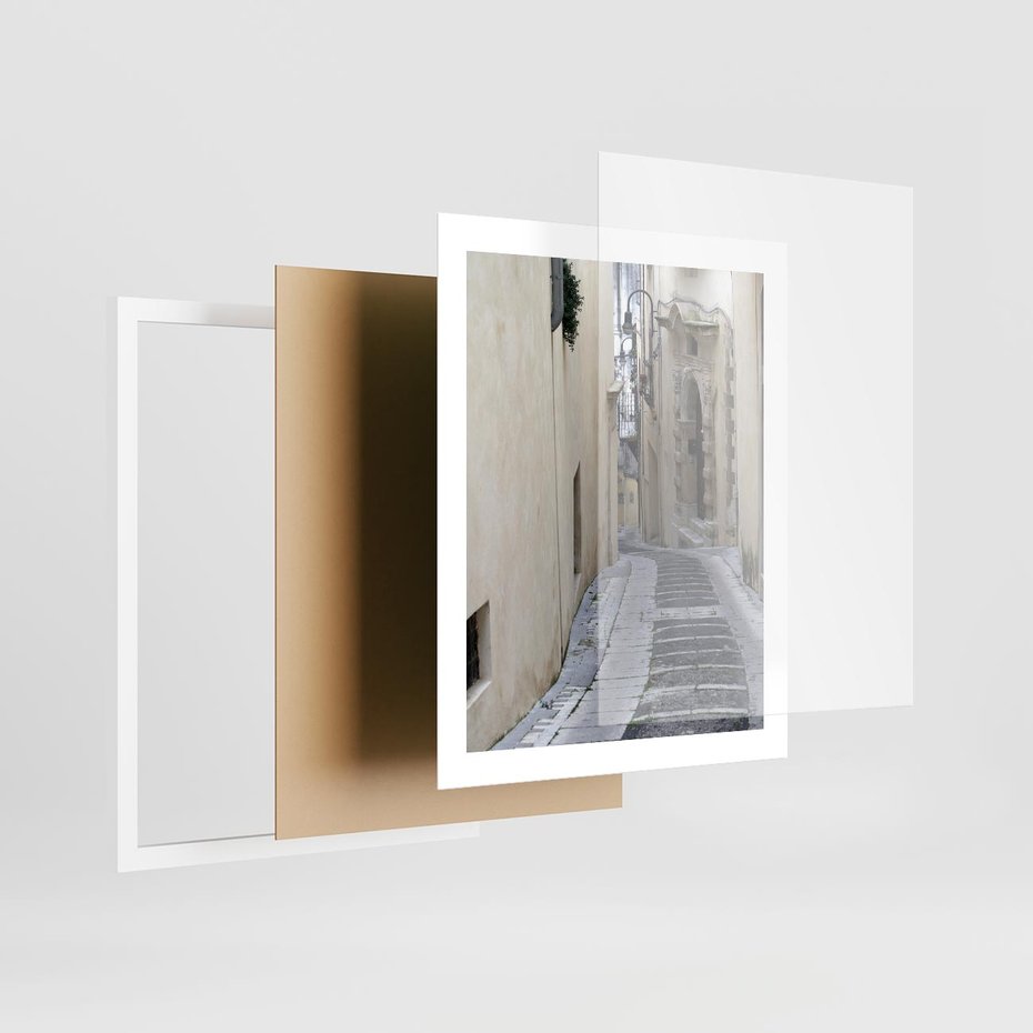 Plakat w ramie 40x50 - Uroki Włoskiej Uliczki - włoska, uliczka - rama biała
