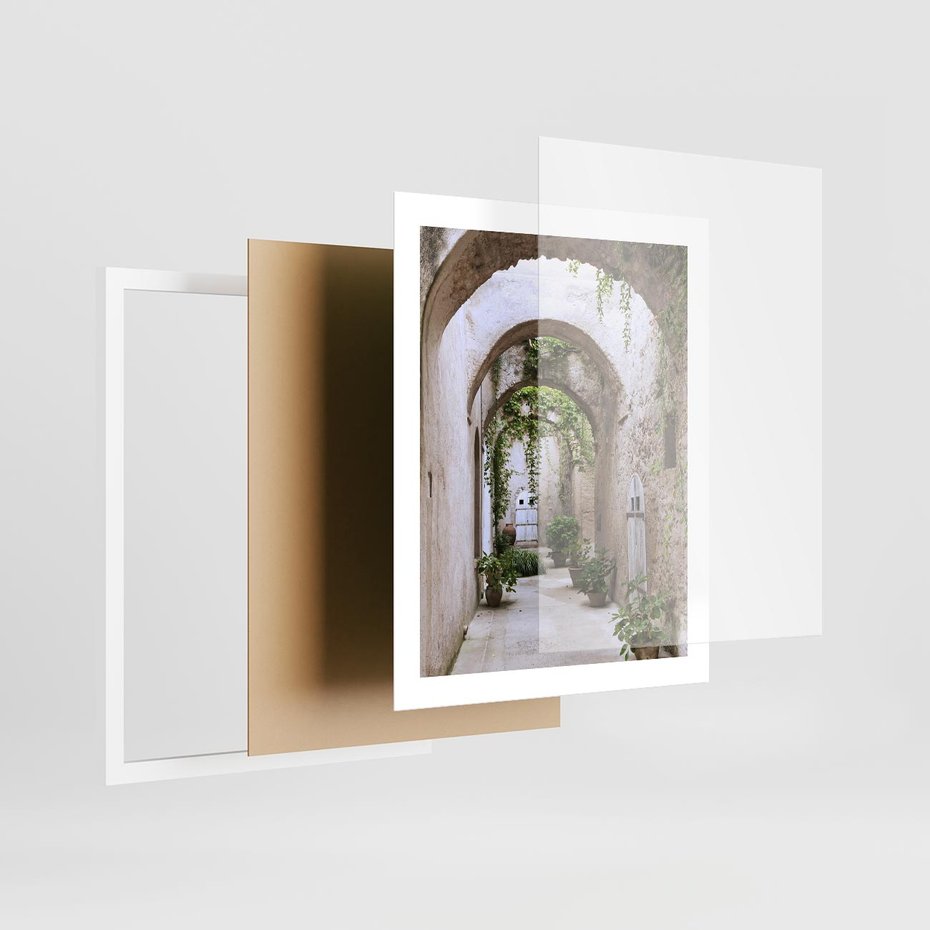 Plakat w ramie 40x50 - Urokliwa Zaułek - klimatyczna, uliczka - rama biała