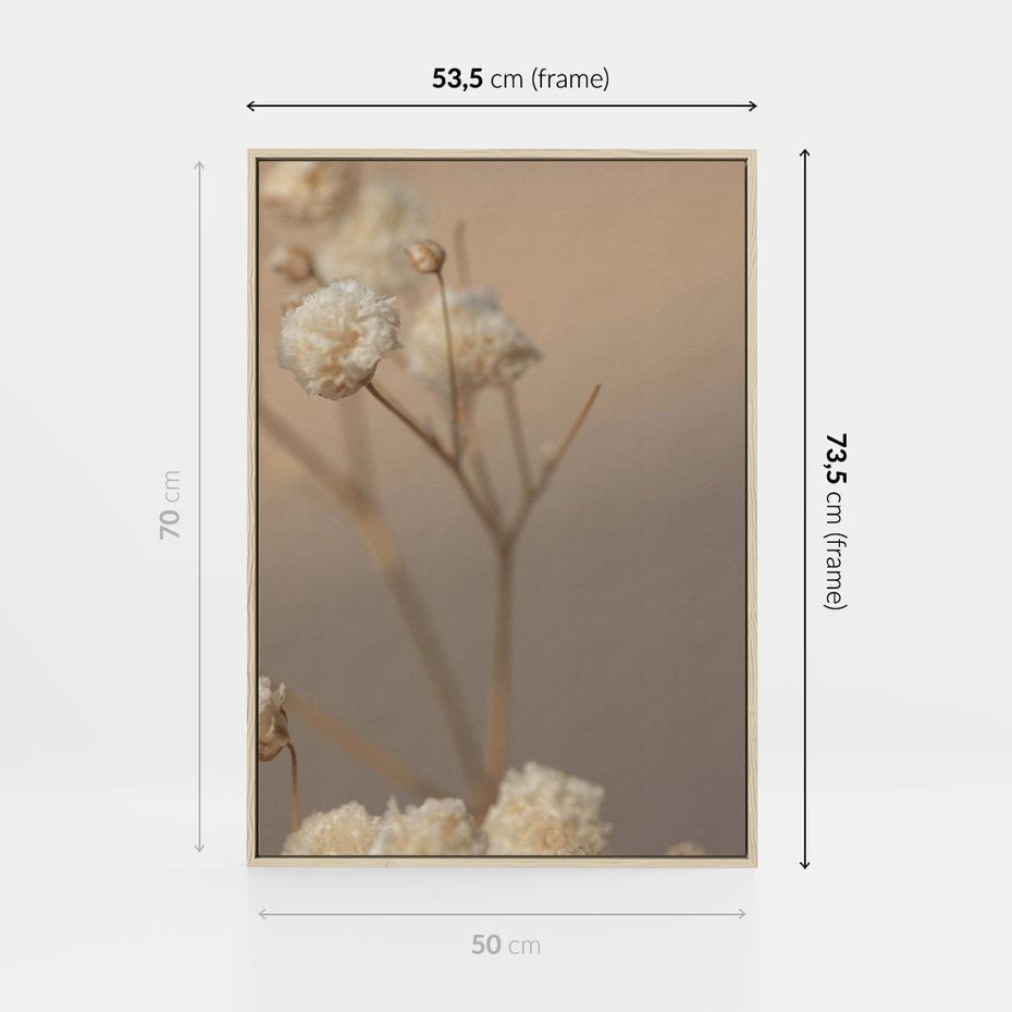Obraz w ramie 50x70 - Subtelna gipsówka - gipsówka, suche - rama drewno