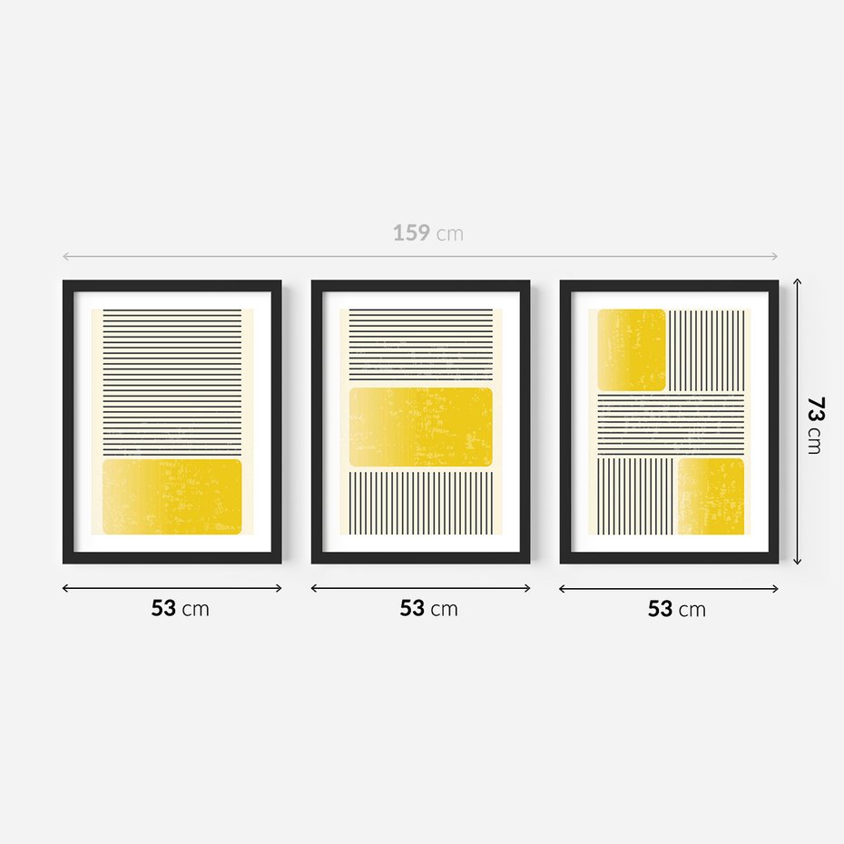 Zestaw obrazy w ramie 50x70 galeria - Symetria, graficzna, minimalizm - rama czarna