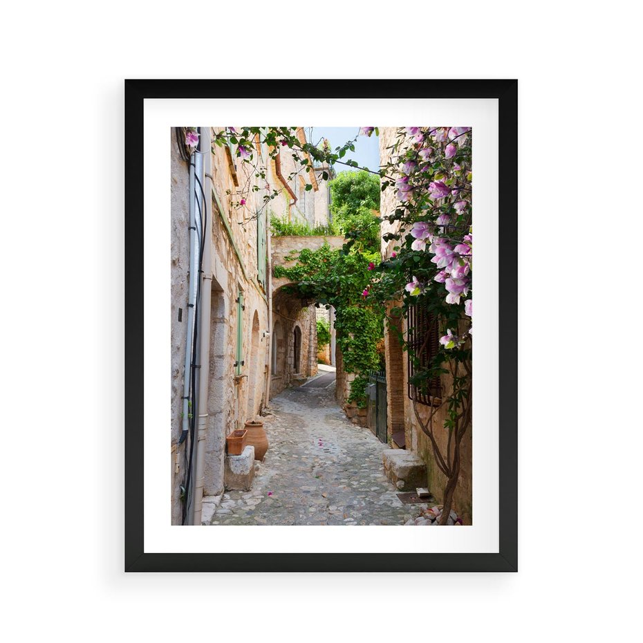 Plakat w ramie 40x50 - Ścieżka W Nieskończoność - uliczka, perspektywa - rama czarna