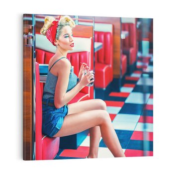 Obraz na płótnie 50x50 - Stylowa Elegancja - retro, pinup