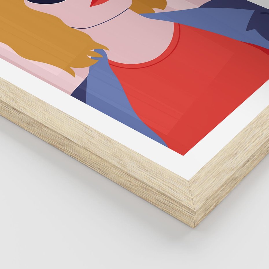 Plakat w ramie 50x70 - Kobieca Ekspresja - nowoczesny plakat, styl retro - rama drewno