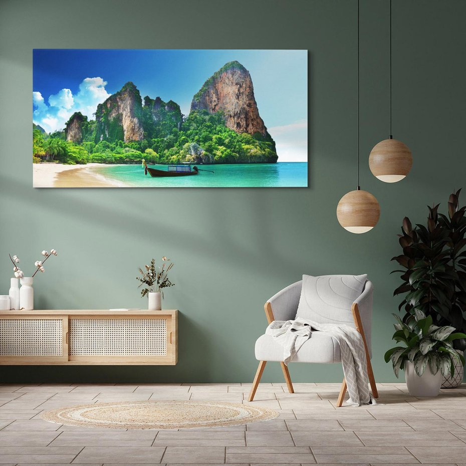 Obraz na płótnie 120x60 - Raj Azji: wyspa, plaża, morze - Azja, wyspa