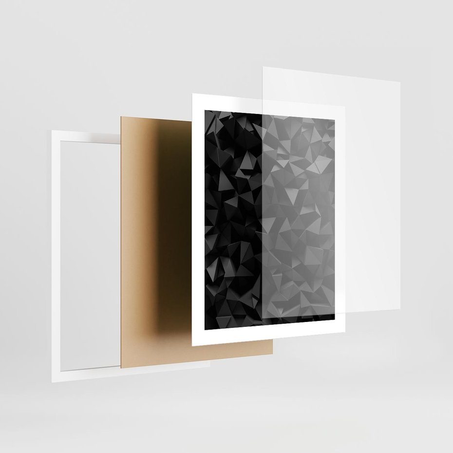Plakat w ramie 40x50 - Geometryczna nowoczesność - geometryczne, nowoczesne - rama biała