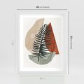 Plakat w ramie 40x50 - Czarna Palma w Brązowej Abstrakcji - grafika, akwarela - rama biała