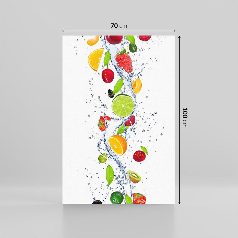 Obraz na płótnie 70x100 - Kulinarne Inspiracje - owoce, woda
