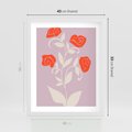 Plakat w ramie 40x50 - Migotliwe Widzenie Kwiatów - nowoczesny plakat, roślinne motywy - rama biała
