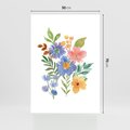 Plakat bez ramy 50x70 - Kwiatowe Opowieści - akwarelowe polne kwiaty, minimalistyczna sztuka