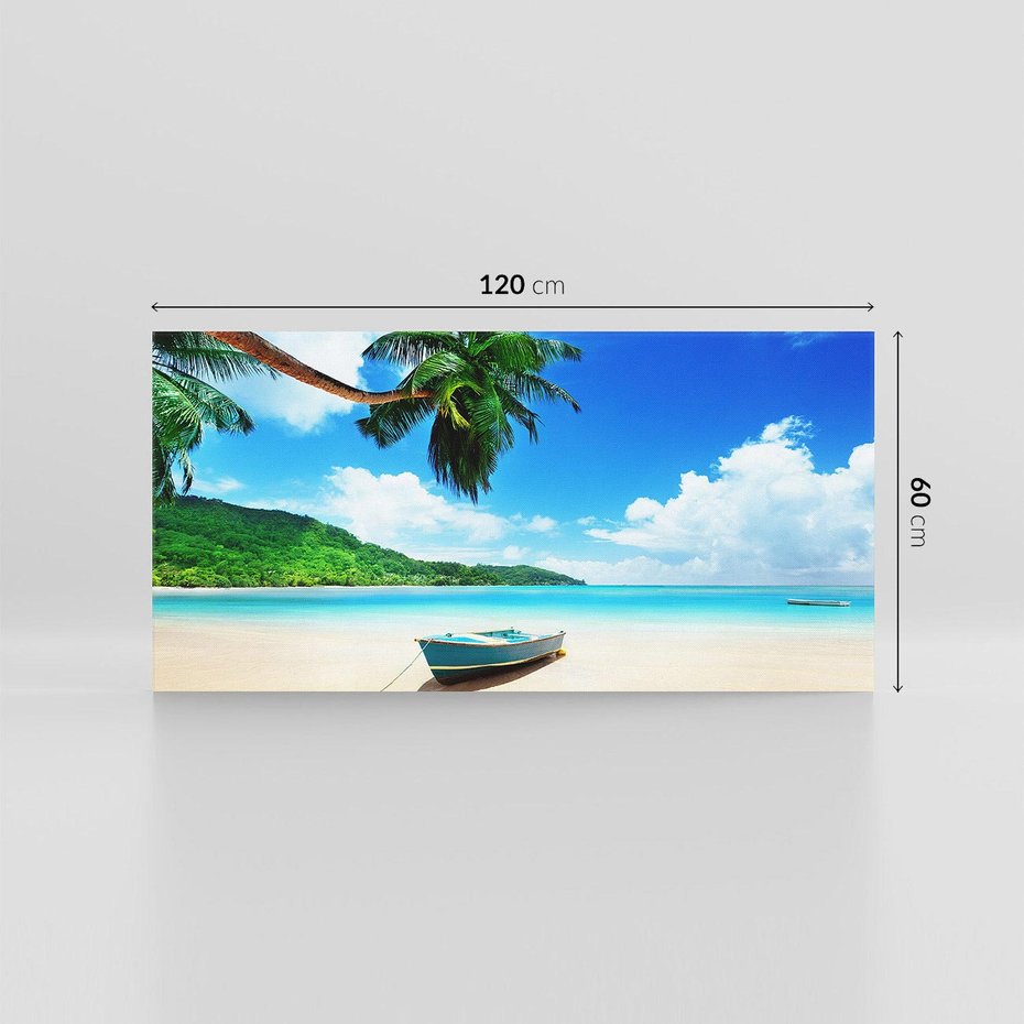 Obraz na płótnie 120x60 - Raj na plaży z palmami - plaża, palma