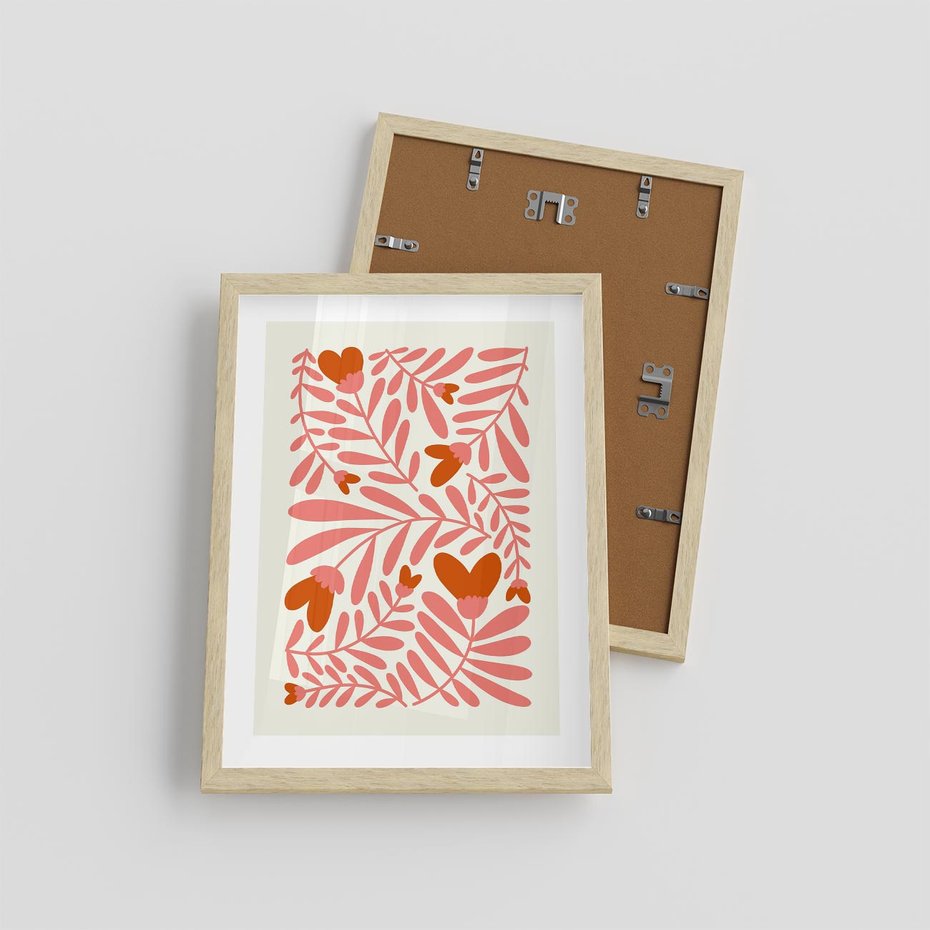 Plakat w ramie 30x40 - Taniec komplementarnych barw - kwiaty, pastelowe kolory - rama drewno