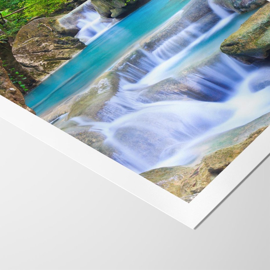 Plakat bez ramy 40x50 - Siła Rzeki i Urok Wodospadu - rzeka, wodospad