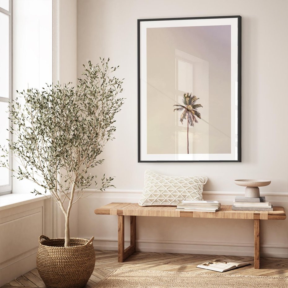 Plakat bez ramy 21x30 - Samotna Palma pod Niebem - samotna palma, na tle nieba