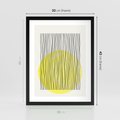 Plakat w ramie 30x40 - Ciepłe Przenikanie - geometria, żółte koło - rama czarna