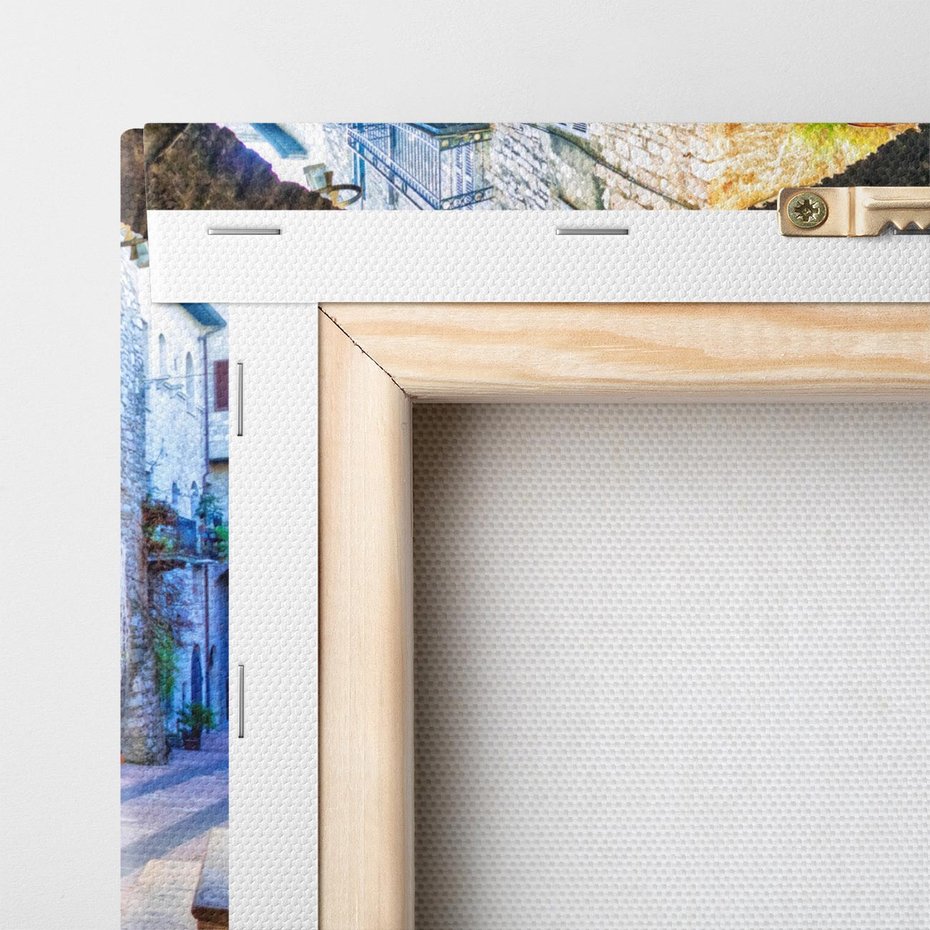 Obraz na płótnie 70x100 - Kwiecista uliczka - uliczka, miasto