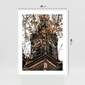 Plakat bez ramy 30x40 - Jesienna Wieża w Liściach - architektura, wieża