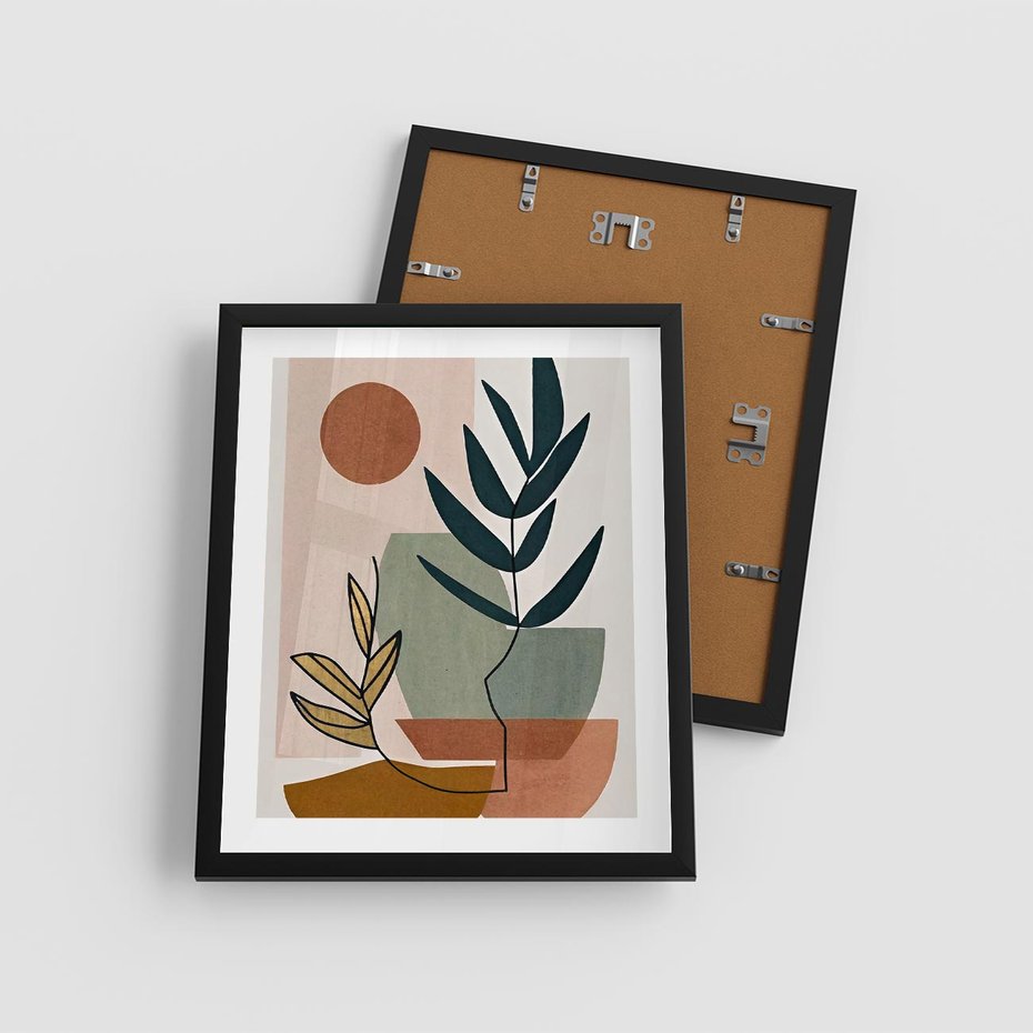 Plakat w ramie 40x50 - Rozkwitająca Boho Wyobraźnia - boho obraz, abstrakcja - rama czarna