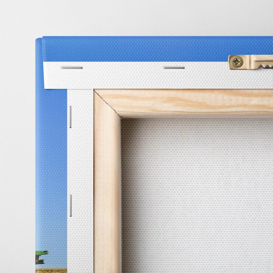 Obraz na płótnie 140x70 - Ruralne żniwa - traktor, przyczepa