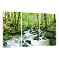Obraz na płótnie 120x80 - Spokój Wodospadu: Las i Drzewa - wodospad, las