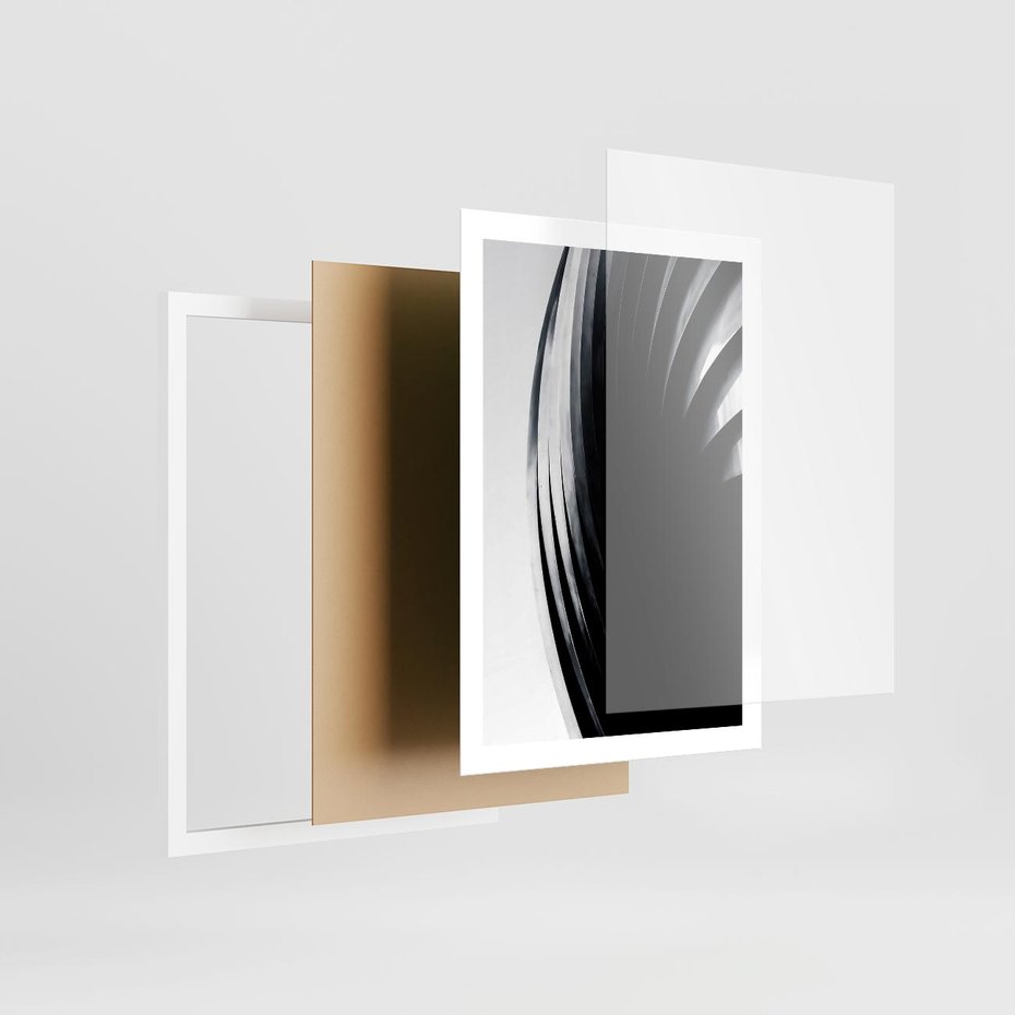 Plakat w ramie 50x70 - Awangarda w Kontraście - architektura, nowoczesne formy - rama biała