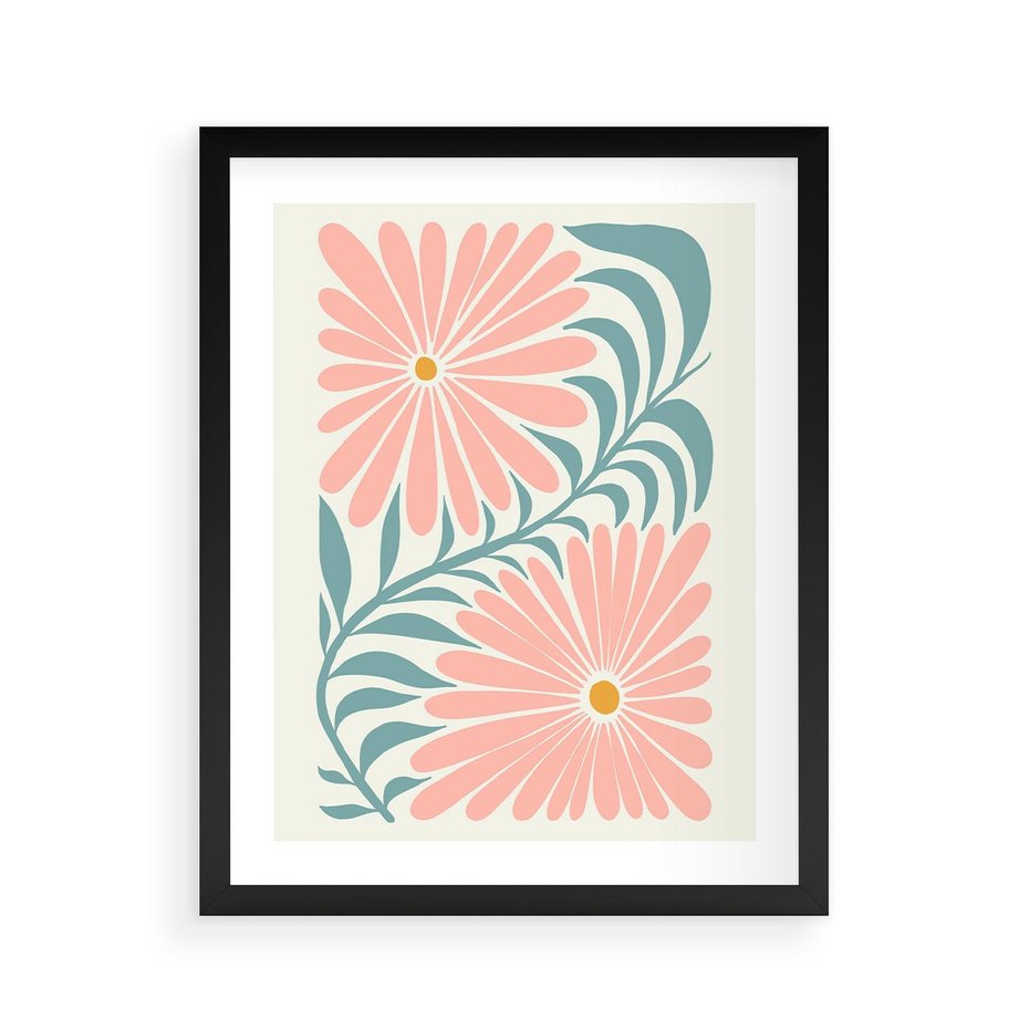 Plakat w ramie 40x50 - Kształtując Marzenia - kwiaty, sztuka nowoczesna - rama czarna