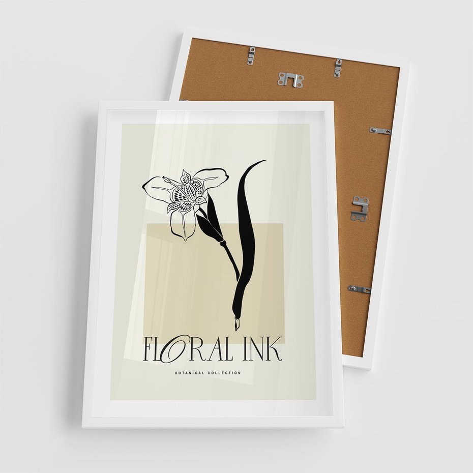 Plakat w ramie 50x70 - Wyblakłe odcienie snów - kwiat, irys - rama biała