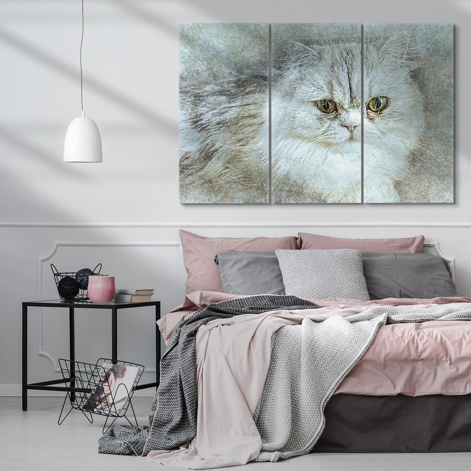 Obraz na płótnie 120x80 - Zwierzęca abstrakcja: Kot - kot, zwierzę