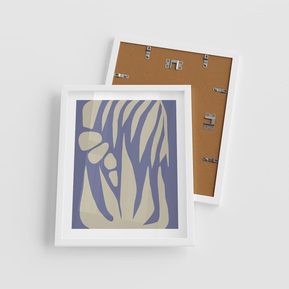 Plakat w ramie 40x50 - Kształty Niewidzialnych Granic - abstrakcyjna sztuka, skandynawski styl - rama biała