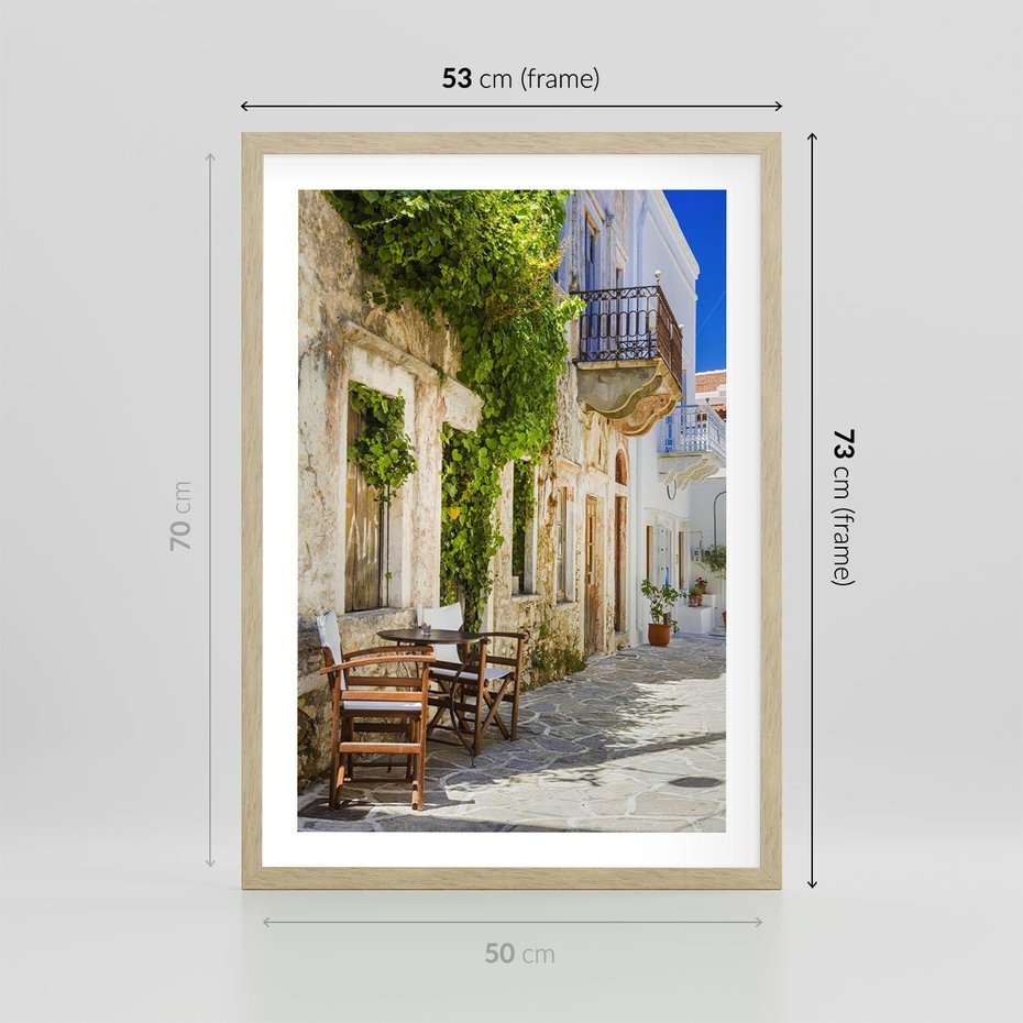Plakat w ramie 50x70 - Zaklęta Przestrzeń - uliczka, perspektywa - rama drewno