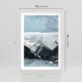 Plakat w ramie 50x70 - Magia Zimy w Górach - góry, śnieg - rama biała
