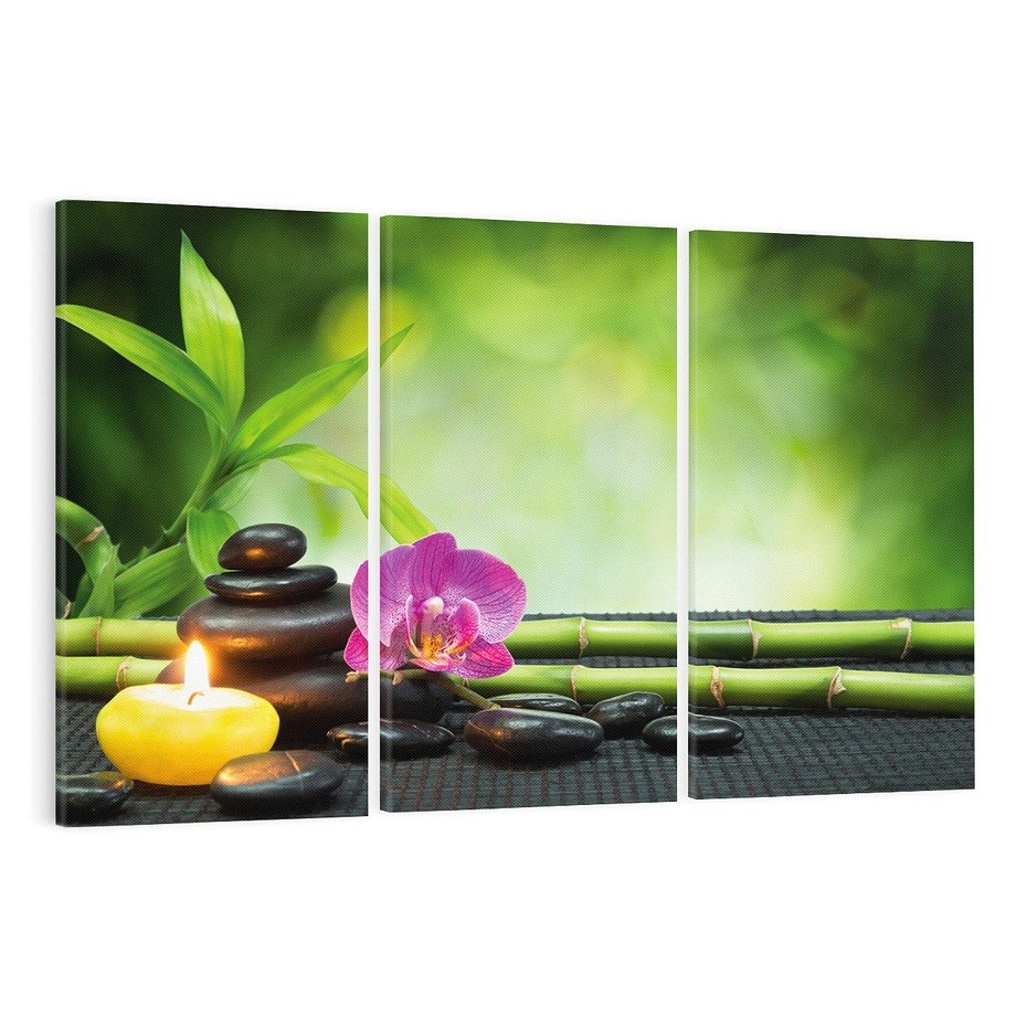 Obraz na płótnie 120x80 - Ukojenie kamieni w SPA - kamienie, SPA