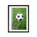 Plakat w ramie 30x40 - Namiętność Piłki i Gola - piłka nożna, gol - rama czarna