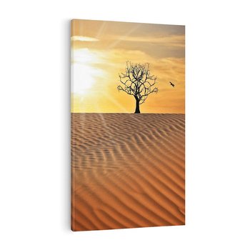 Obraz na płótnie 70x100 - Pustynia - Drzewo i słońce - pustynia, drzewo
