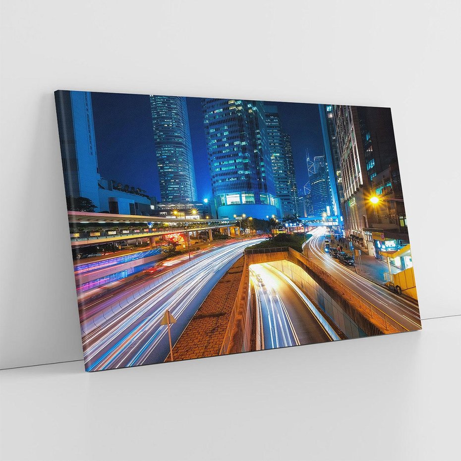 Obraz na płótnie 120x80 - Nocne miasto w Japonii: Tajemnicza atmosfera - Japonia, miasto