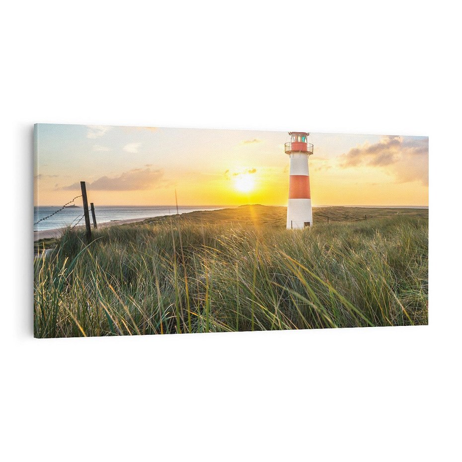 Obraz na płótnie 120x60 - Magia latarni przy zachodzie - latarnia, zachód