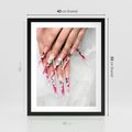 Plakat w ramie 40x50 - Paznokcie jak dzieło sztuki - paznokcie, manicure - rama czarna