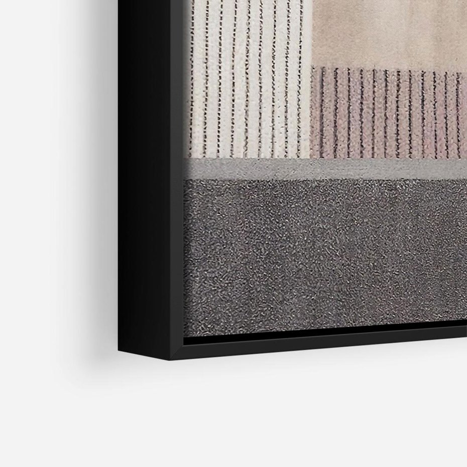 Obraz w ramie 70x50 - Harmonia skradzionych odcieni - symetryczne, geometryczne pasy - rama czarna