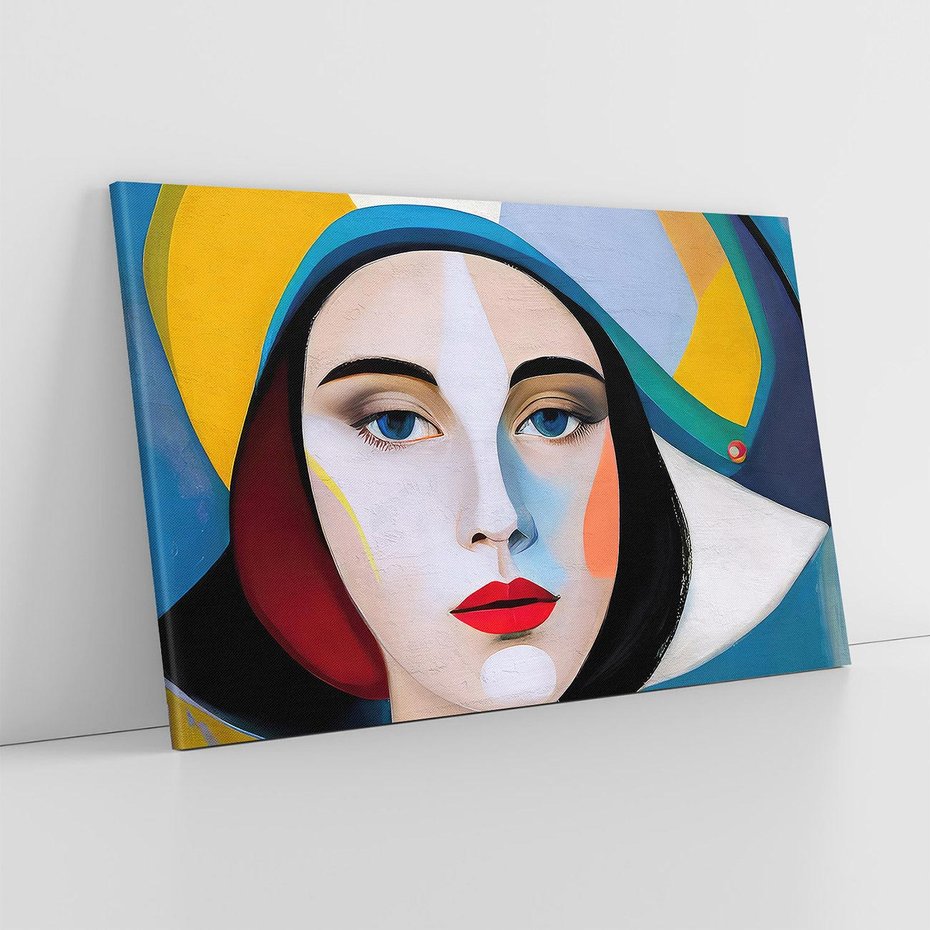 Obraz na płótnie 70x50 - Kształtujące Widzenia - abstrakcyjny obraz olejny, portret twarzy kobiety