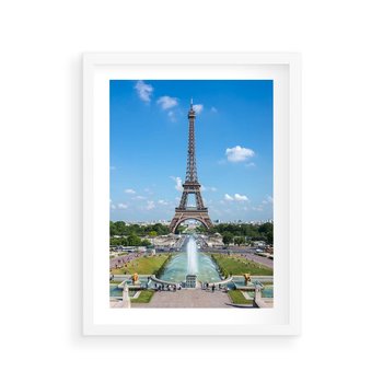 Plakat w ramie 30x40 - Wieża Eiffla - Eiffla, Paryż - rama biała