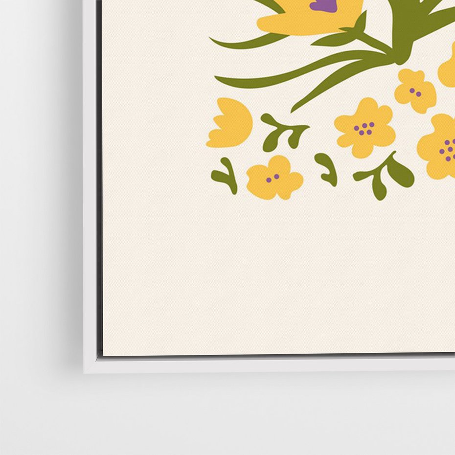 Obraz w ramie 80x120 - Kwiatowe Przenikanie - kwiaty, sztuka nowoczesna - rama biała