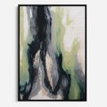 Obraz w ramie 70x100 - Sfumowane zmysły artysty - rozmyte kolory, zieleń - rama czarna