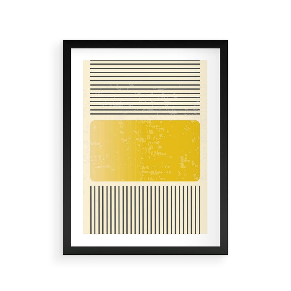 Plakat w ramie 30x40 - Geometryczna Harmonia - geometria, nowoczesny plakat - rama czarna