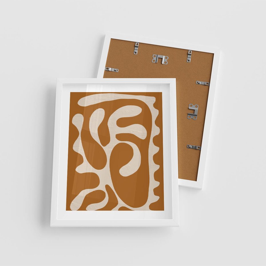 Plakat w ramie 40x50 - Wnętrza Akwarelowej Wyobraźni - abstrakcyjny obraz, plakat - rama biała