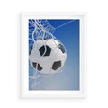 Plakat w ramie 50x70 - Pasja na Plaży - piłka, siatka - rama biała
