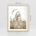 Plakat w ramie 40x50 - Ujęcie Suchych Traw - suche trawy, zbliżenie - rama drewno